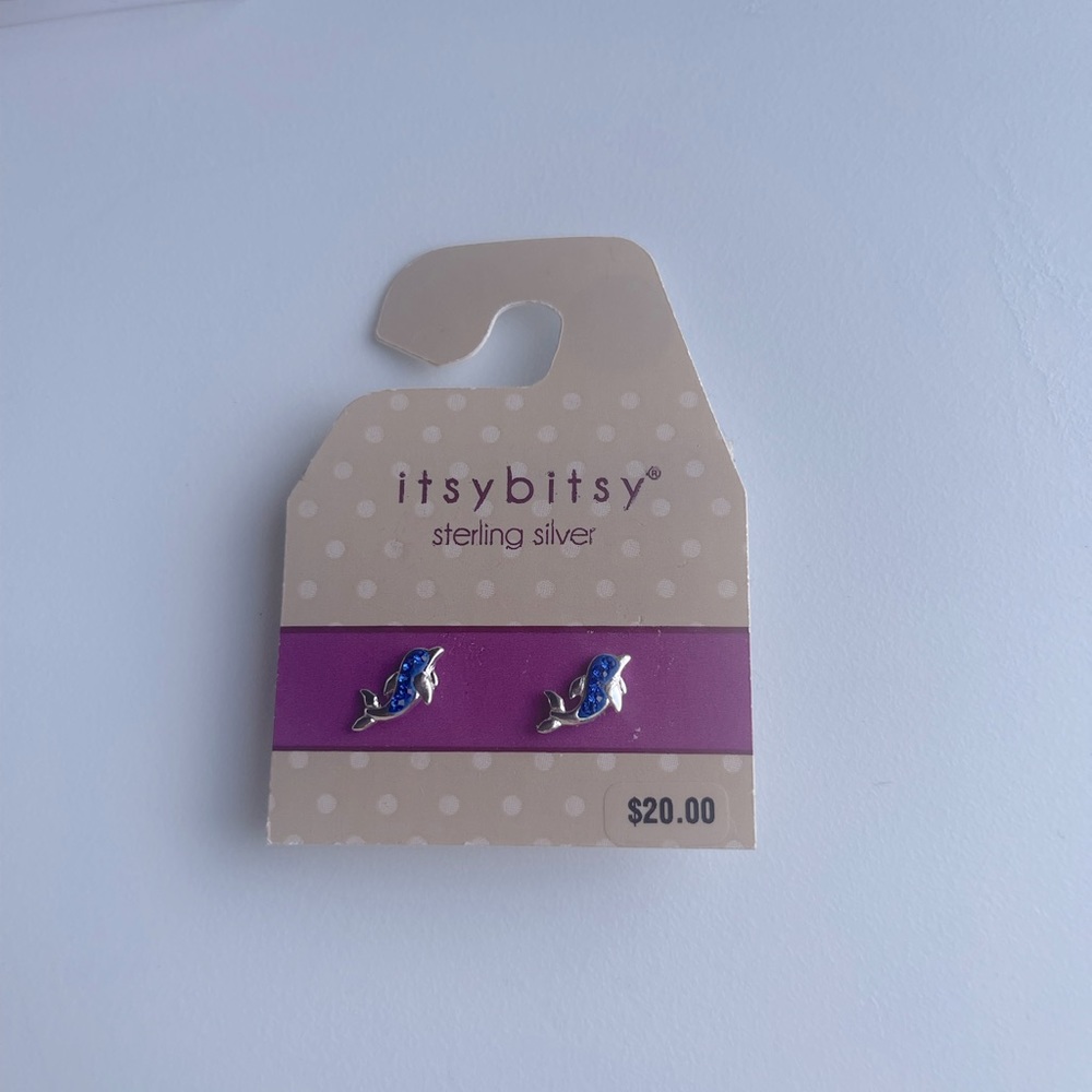 Dolphin studs sterling silver~brand new